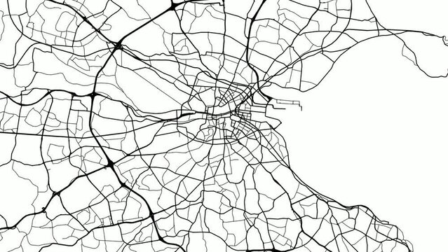 Zoom Out Road Map of Dublin Ireland