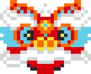 Dragon cartoon icon in pixel style