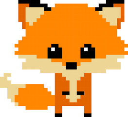 Orange Dog cartoon icon in pixel style