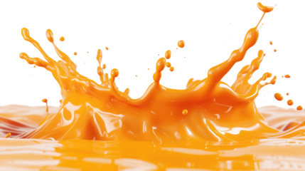 orange paint splash on transparent background - design element PNG cutout