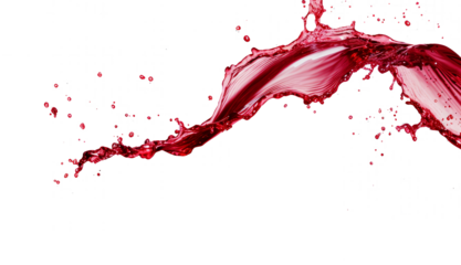 red wine splash isolated on transparent background - design element PNG cutout