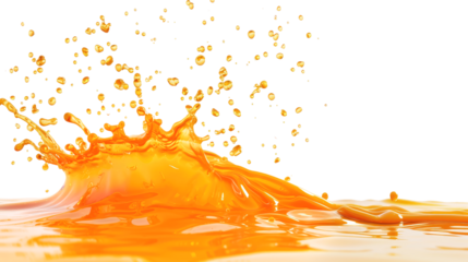 orange paint splash on transparent background - design element PNG cutout