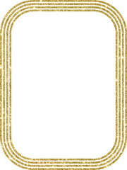Golden geometric frame with glitter rectangular lines