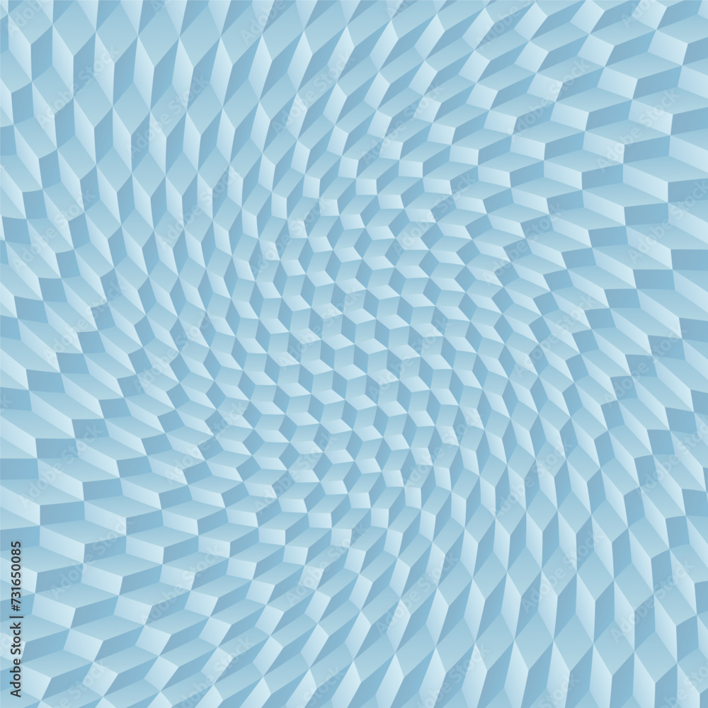 Poster abstract twirl mosaic background with 3d cubes. concept vector