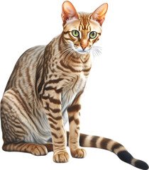 Colored-pencil sketch of an Ocicat.