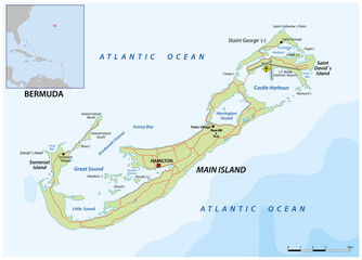 Map of the British Overseas Territories Bermuda