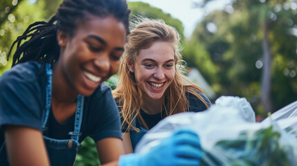 A pair of friends volunteering together, showcasing the meaningful connections forged through shared acts of kindness