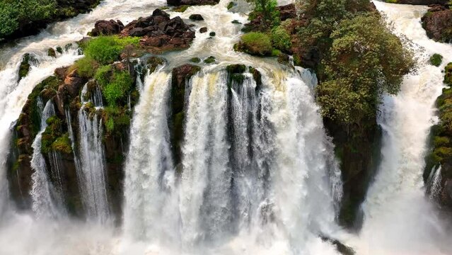 Aerial of the Binga Waterfalls, Binga, Angola, Africa