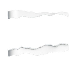Torn Paper Edge isolated on transparent or white background, png