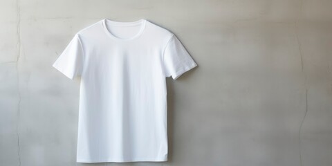 White t-shirt on old wall background. Mock up