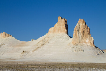 Rock pinnacles in Bozzhira valley view, Kazakhstan
