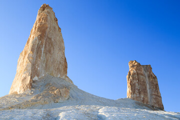 Stunning rock pinnacles in Bozzhira valley view, Kazakhstan