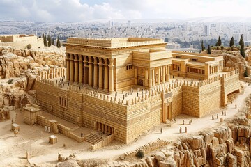 Lego-style Temple: A Slice of Ancient History in 3D Generative AI - obrazy, fototapety, plakaty