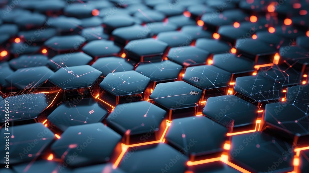 Poster abstract background hexagon network technology