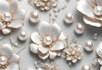 Fototapeta na wymiar pearl necklace and pearls