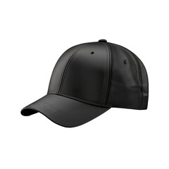 black baseball cap mockup isolated on transparent or white background, png