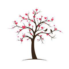 Spring heart tree sign