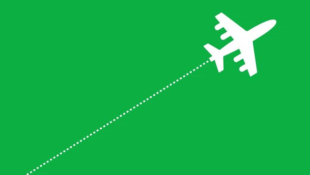 Airplane line path  icon of air plane flight route animation