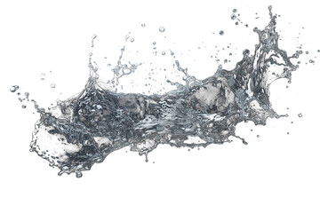 Realistic water splashes on a transparent background