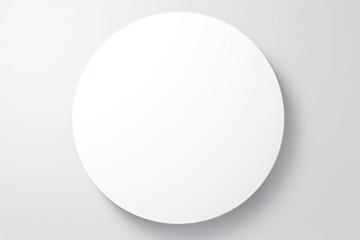 White round circle isolated on white background 