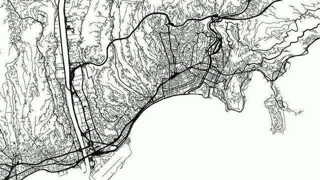 Zoom Out Road Map of Nice France