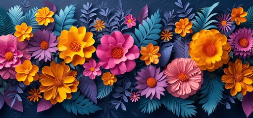 Fototapeta na wymiar Flower Power: A Monthly Celebration of Flower Art Generative AI