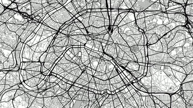 Zoom Out Road Map of Paris France