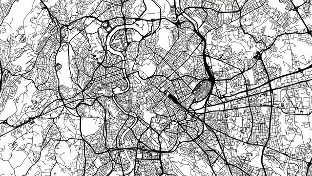 Zoom Out Road Map of Rome Italy