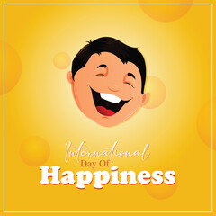 Vector illustration world happiness day, happiness day template, world happiness day logo vector editable template