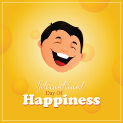 Vector illustration world happiness day, happiness day template, world happiness day logo vector editable template