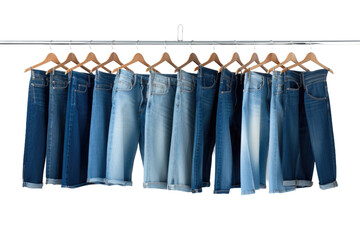 Hanging Jeans Isolated On Transparent Background