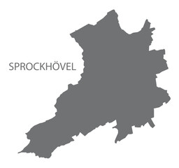 Sprockhövel German city map grey illustration silhouette shape