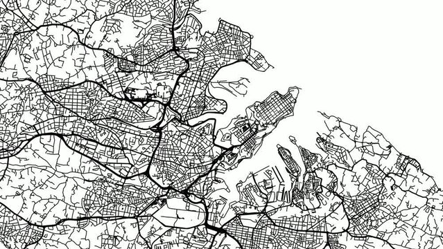 Zoom Out Road Map of Valletta Malta