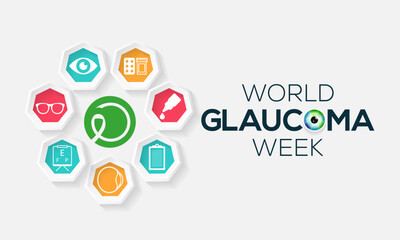World Glaucoma Week is observed every year during March, it is a group of eye conditions that damage the optic nerve, the health of which is vital for good vision. Vector illustration