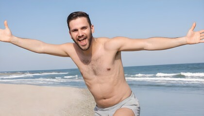 Happy Man at the Beach