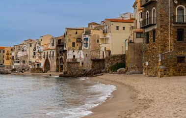 view of the historic seaside town of Cefaulu in northern Sicily