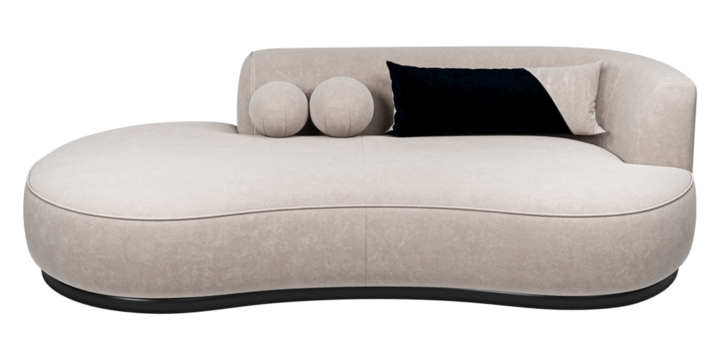 Modern and luxury white sofa  with pillows isolated on white background. Furniture Collection. 