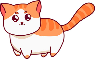 Orange Cute Cat with Menacing Looks Vector Clip Art