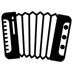 Accordion glyph and line vector illustration