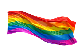 rainbow flag on transparent background