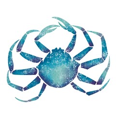 Abstract crab watercolor illustration for decoration on marine life, nautical, seafood and coastal living style concept.