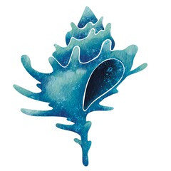 Abstract sea shell watercolor illustration for decoration on marine life, nautical, seafood and coastal living style concept.