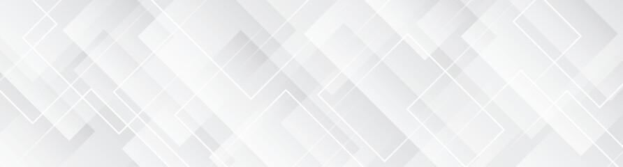 3D white techno abstract background overlap layer on bright space with squares effect decoration. Modern graphic design element lines style concept for web banner, flyer, card, or brochure cover