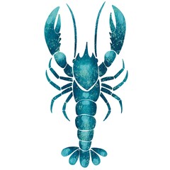 Abstract lobster watercolor illustration for decoration on marine life, nautical, seafood and coastal living style concept.
