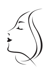 black and white face, lady face. gorgeous woman. illustration. vector