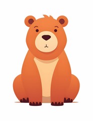 Illustration of an adorable cartoon bear on a white background