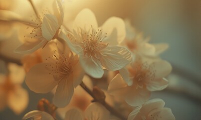 Obraz na płótnie Canvas cherry blossom in spring, soft focus, vintage tone.