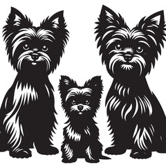 Affenpinscher Dog vector Silhouette set