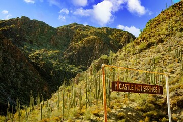 Beautiful shot of Arizona's Castle Hot Springs, home to a hidden desert resort