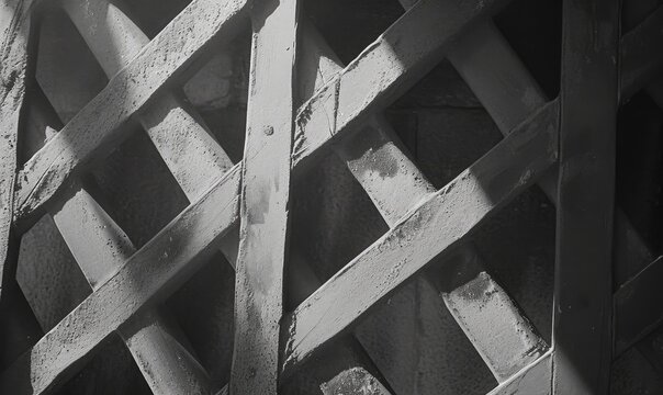 black and white background of a lattice in a building, closeup of photo